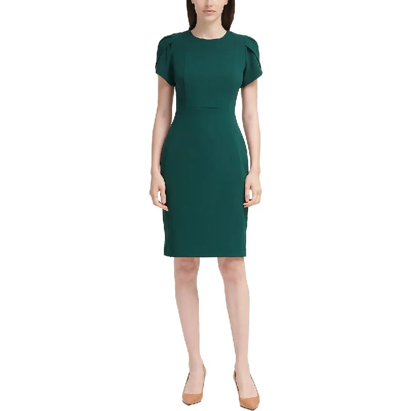 Calvin Klein Womens Tulip Sleeve Midi Wear To Work Dress