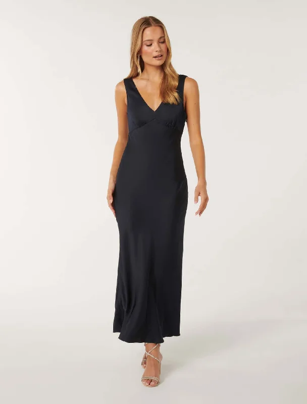 Weekend Steal of the Day Cameron V Neck Satin Maxi Dress