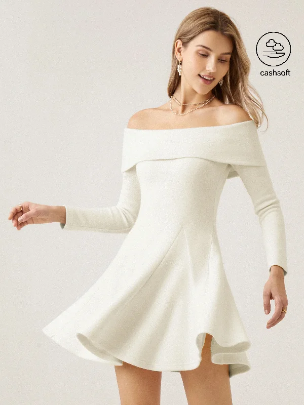 Big Sale Event Long-Sleeve Off-The-Shoulder Brami Flounce Dress