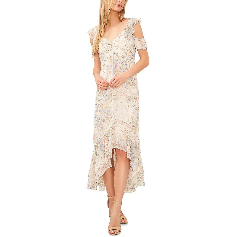 Best Price Guarantee CeCe Womens Ruffled Hi-Low Maxi Dress