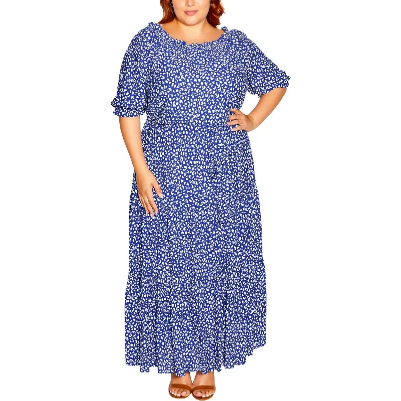 Instant Discount City Chic Womens Emily Ruffled Long Maxi Dress