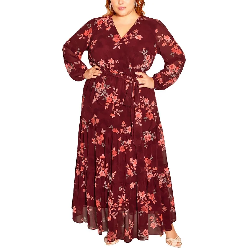 Mega Discounts City Chic Womens Plus Alicia Floral Print  Maxi Dress
