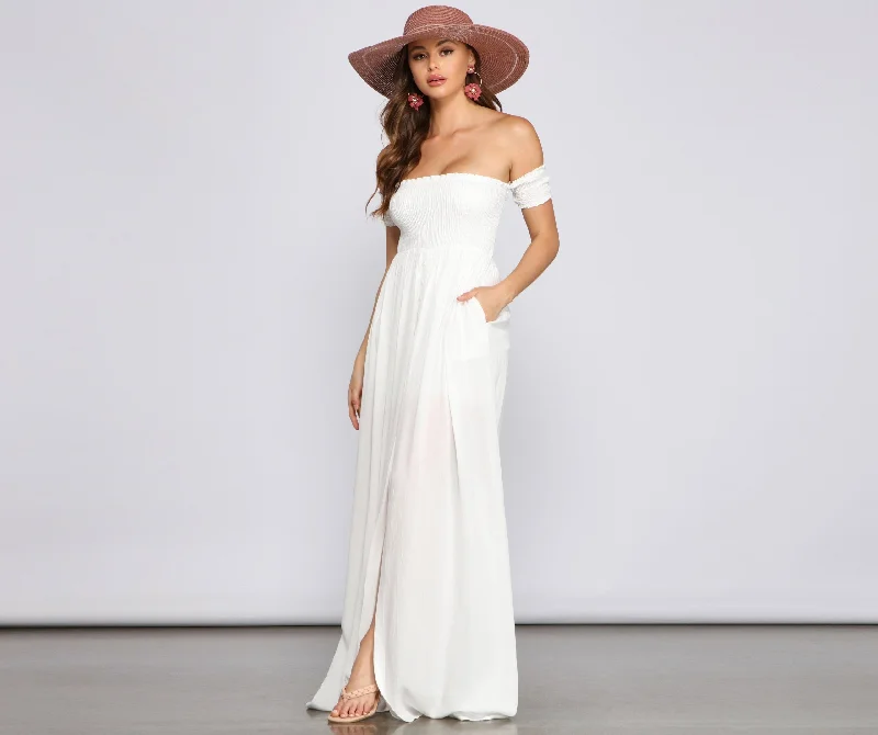 Effortlessly Chic Stylish Smocked Maxi Dress