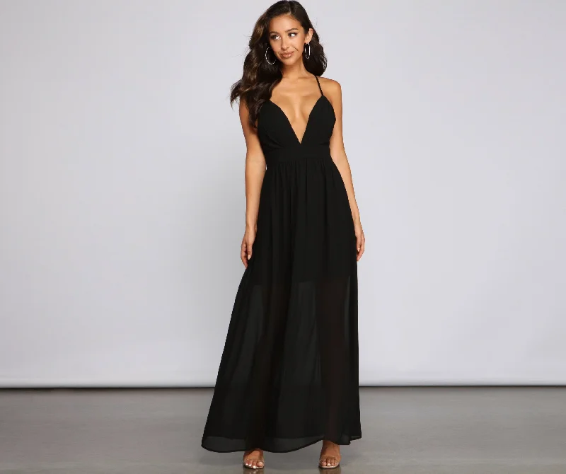 Effortless Beauty Stylish Chiffon Maxi Dress