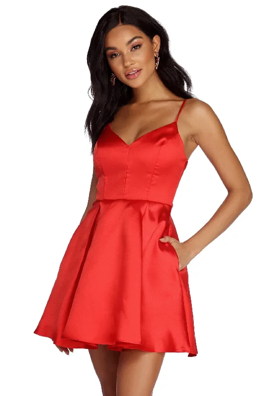 Weekend Only Sale Jenny Formal Stylish Satin Party Dress