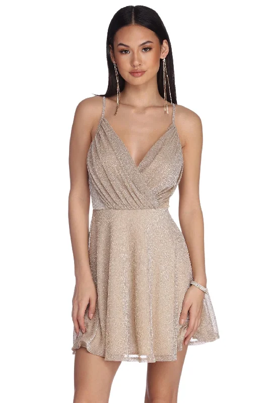 Weekend Limited-Time Offers Zoey Formal Stylish Lurex Party Dress