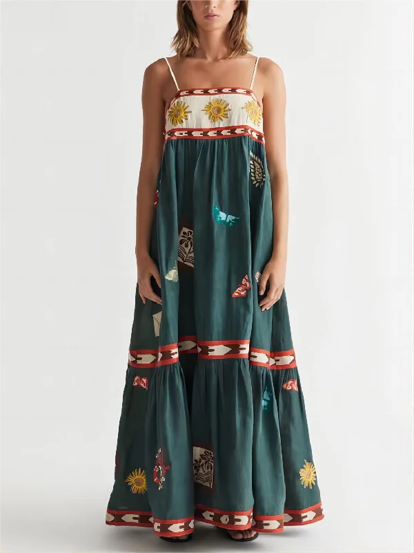Limited-Time Deal Summer Fun Unique Charming Printed Midi Dress