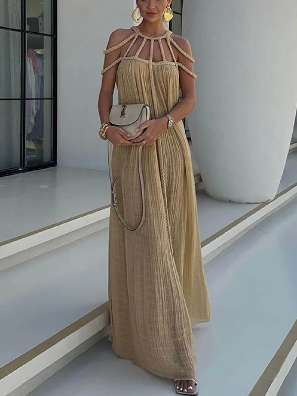 Weekend Specials Galore Draped Braids Cover Charming Up Maxi Dress