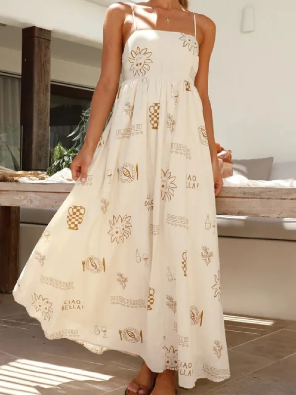 Shop & Save Instantly Chill Vibes Open-Back Charming Spaghetti Strap Maxi Dress