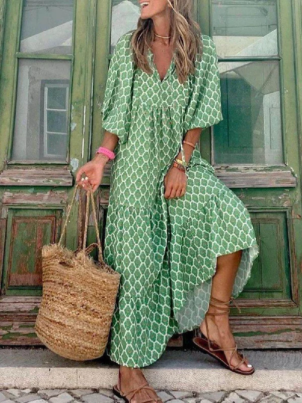 Big Bargain Bonanza Bohemian Printed Stylish Maxi Dress