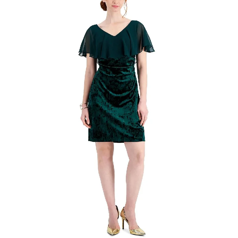 Weekend Bargain Shopping Connected Apparel Womens Petites Velvet Mini Cocktail and Party Dress Weekend Bargain Shopping Connected Apparel Womens Petites Velvet Mini Cocktail and Party Dress