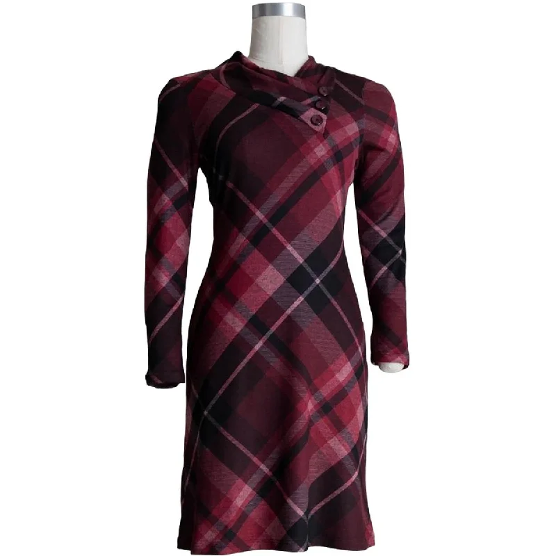 Best Price Ever Connected Apparel Womens Pleated Button Trim Midi Dress