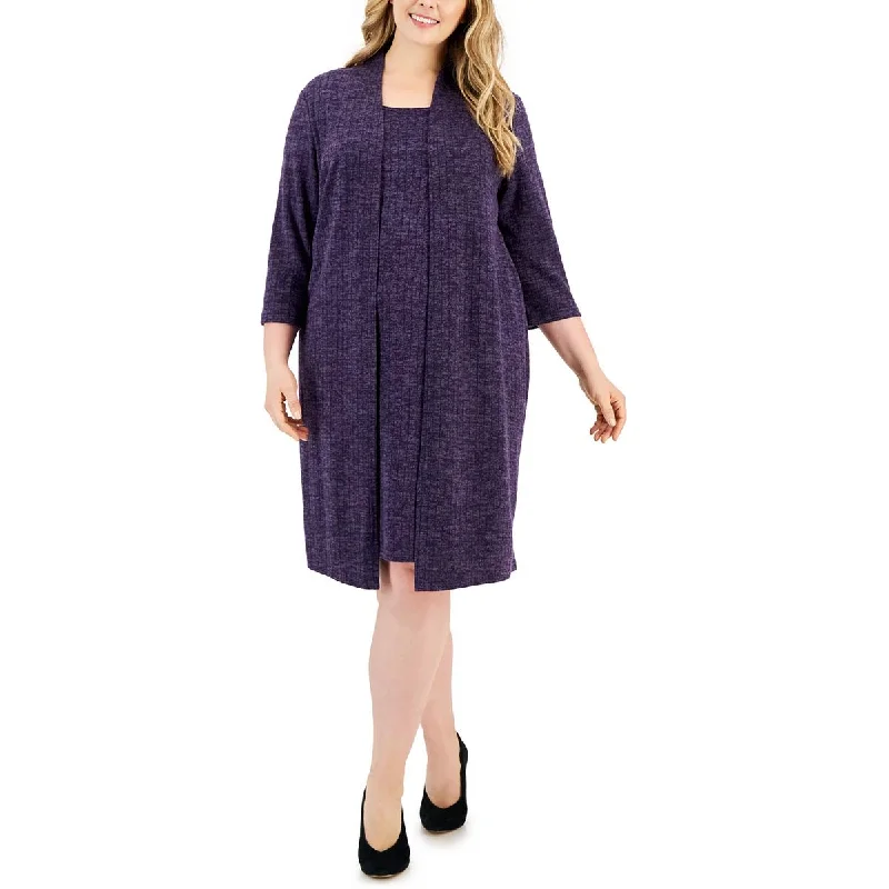 Buy More, Save More Connected Apparel Womens Plus Layered Midi Wear To Work Dress