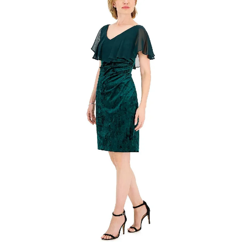 Best Price Guarantee Connected Apparel Womens Velvet Chiffon Cocktail and Party Dress