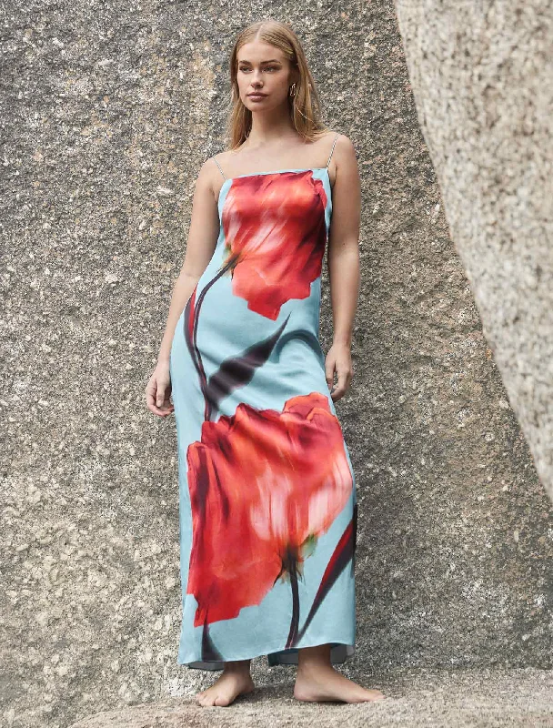Weekend Mega Deals Constance Satin Maxi Dress