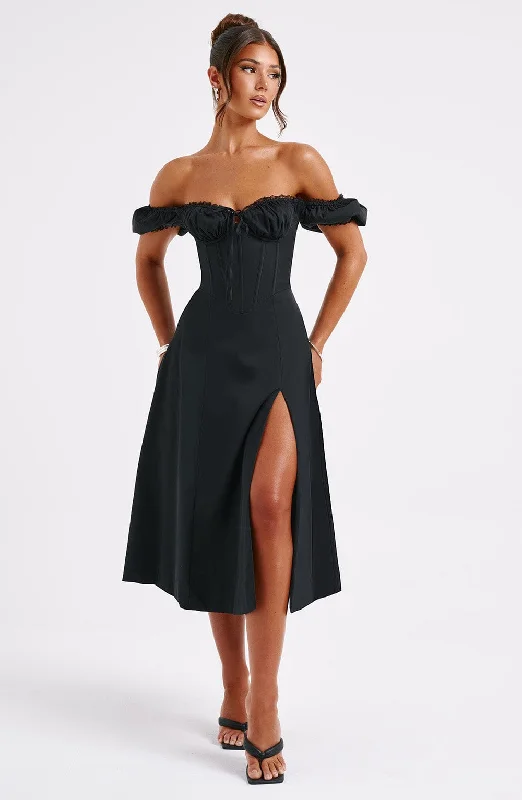 Exclusive Savings Event Courtney Midi Dress - Black