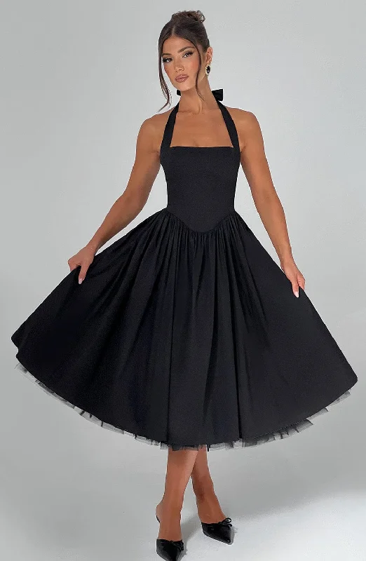 Hot Savings Alert Cressida Midi Dress - Black