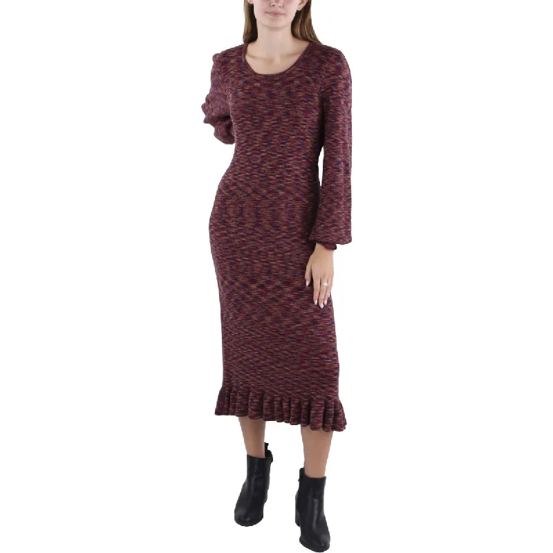 Crystal Kobe Womens Space Dye Midi Sweaterdress