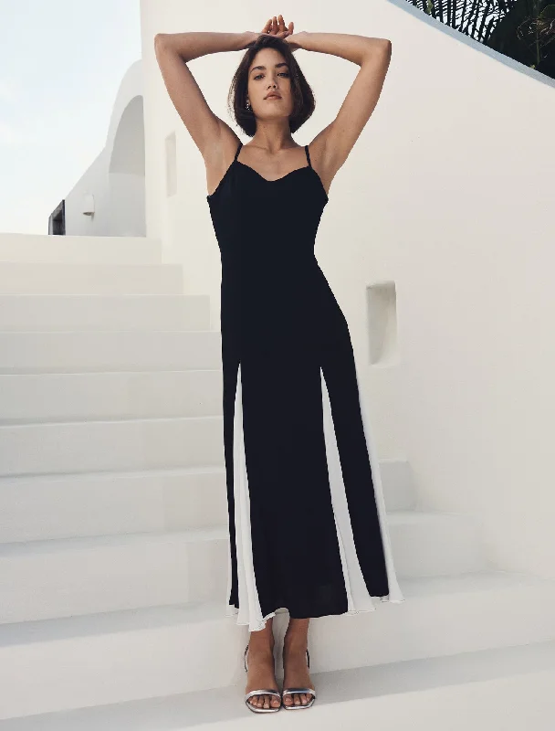 Flash Discounts Dahlia Contrast Godet Maxi Dress