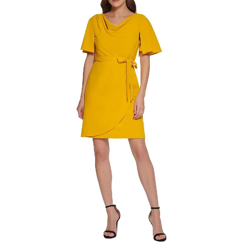Exclusive Online Offers DKNY Womens Cowlneck Mini Wear to Work Dress