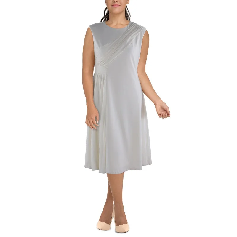 Shop & Get More DKNY Womens Midi Ruffled Evening Dress