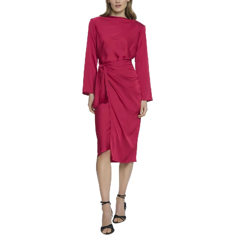 Seasonal Discounts Donna Morgan Womens Faux Wrap Cocktail Midi Dress