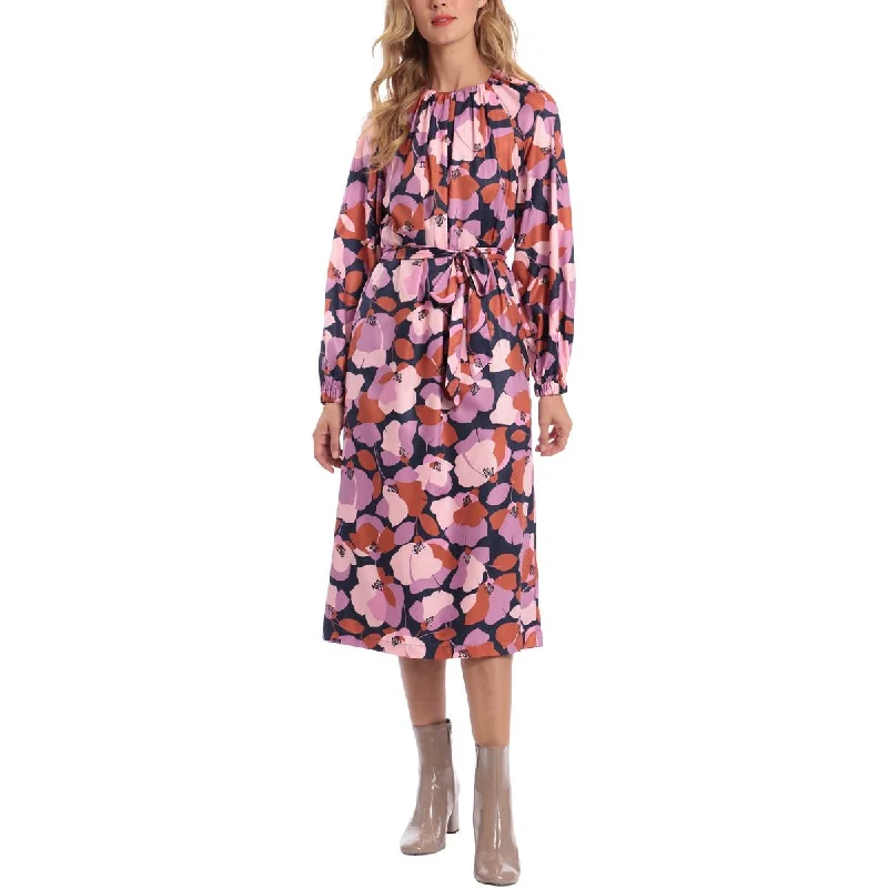 Crazy Price Cuts Donna Morgan Womens Floral Print Party Midi Dress