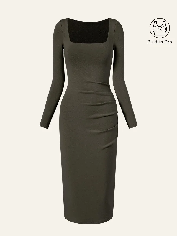 Exclusive Savings Event Side Ruched Shelf-Bra Dress