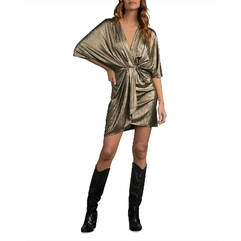 Weekend Markdowns Galore Elan Womens V-Neck Mini Cocktail and Party Dress