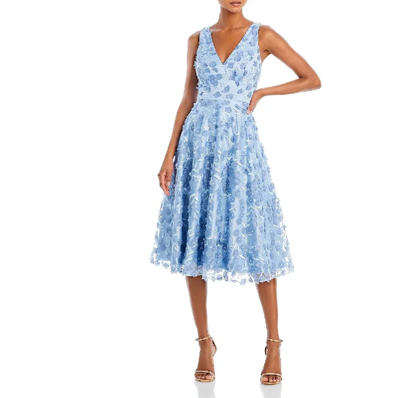 Shop More, Save More Eliza J Womens Floral Overlay Midi Fit & Flare Dress
