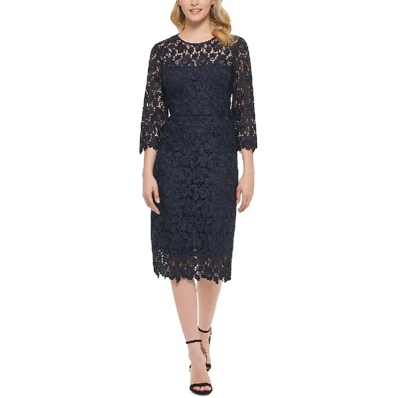 Eliza J Womens Lace Midi Sheath Dress