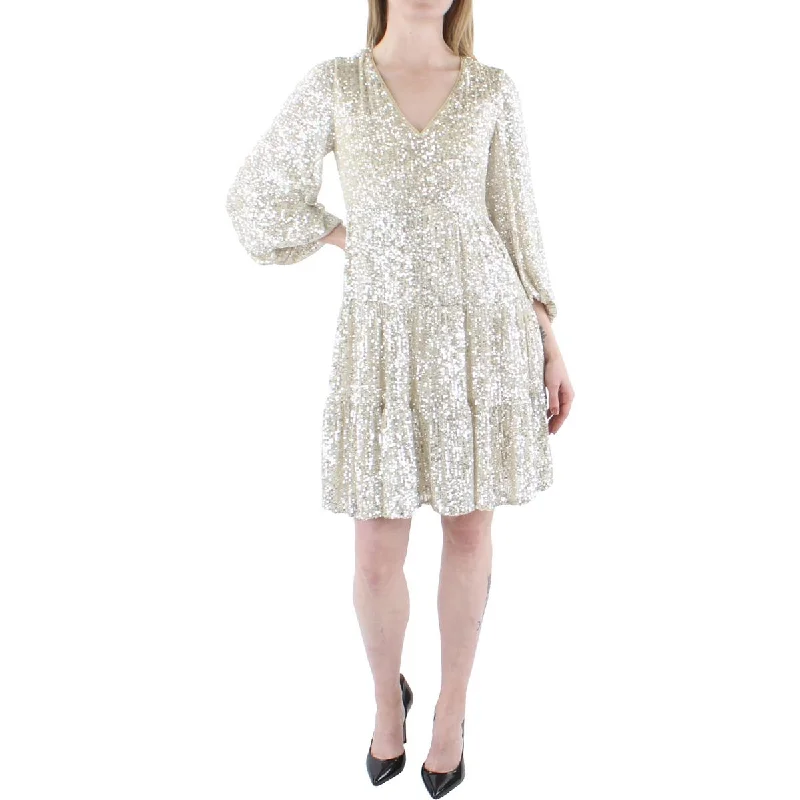 Weekend Big Discount Event Eliza J Womens Sequined Mini Cocktail and Party Dress