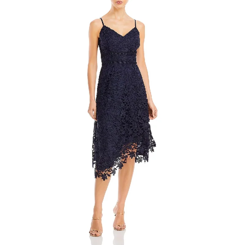 Eliza J Womens V-Neck Midi Cocktail and Party Dress