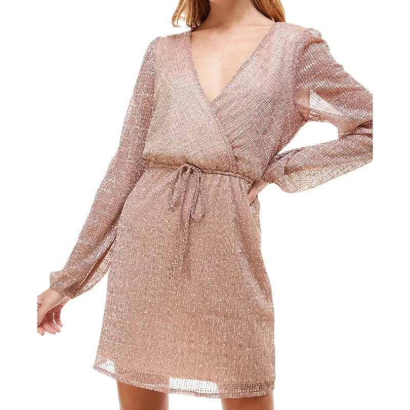 Exclusive Offer Emerald Sundae Womens Juniors Metallic Mini Cocktail and Party Dress
