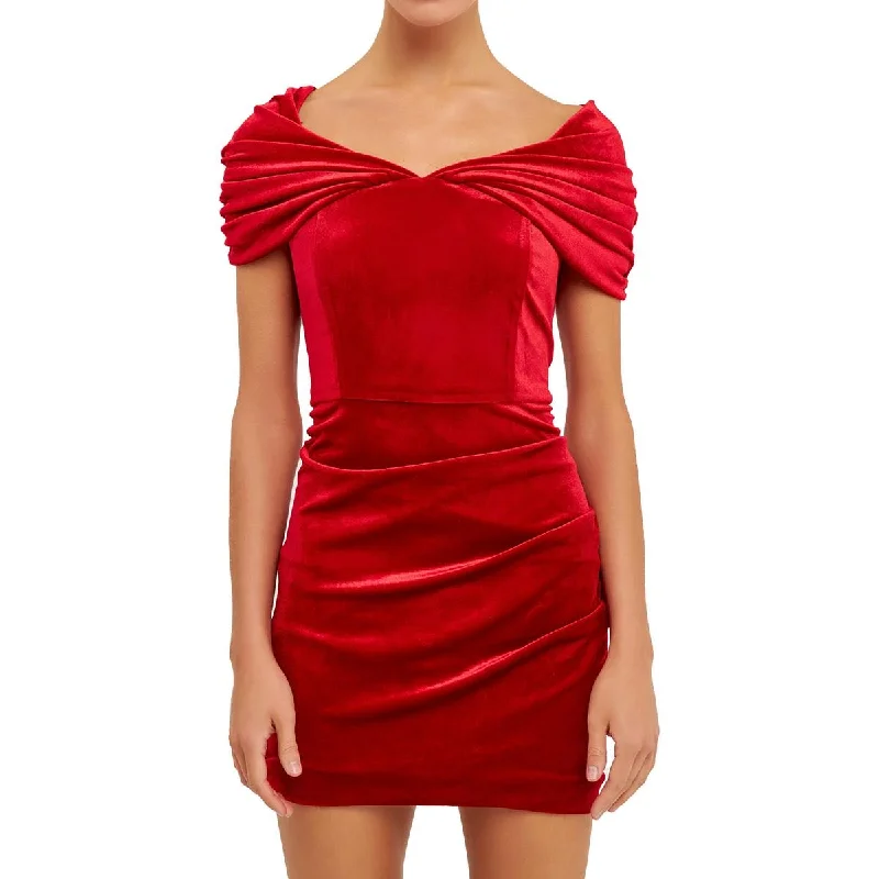 Today's Offer Endless Rose Womens Velvet Mini Cocktail And Party Dress