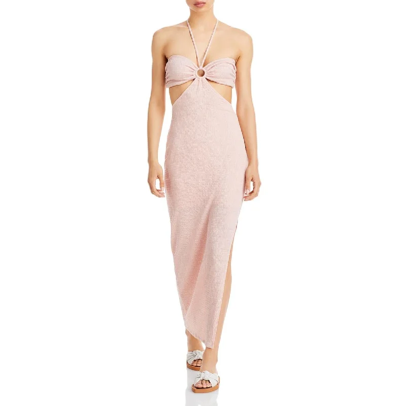 Grab Your Deal Fore Womens Halter Cut-Out Midi Dress
