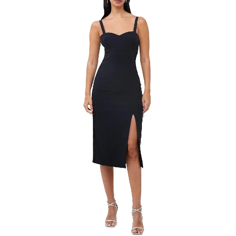 French Connection Womens Crepe Lace Inset Midi Dress