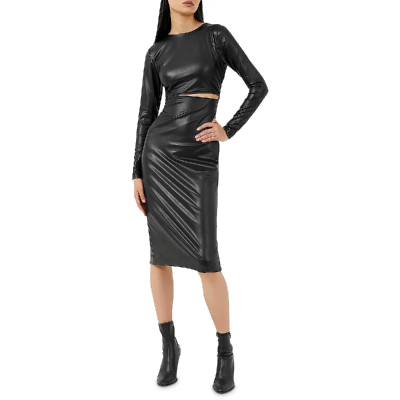 Weekend Flash Offers French Connection Womens Cut Out Knee Length Midi Dress