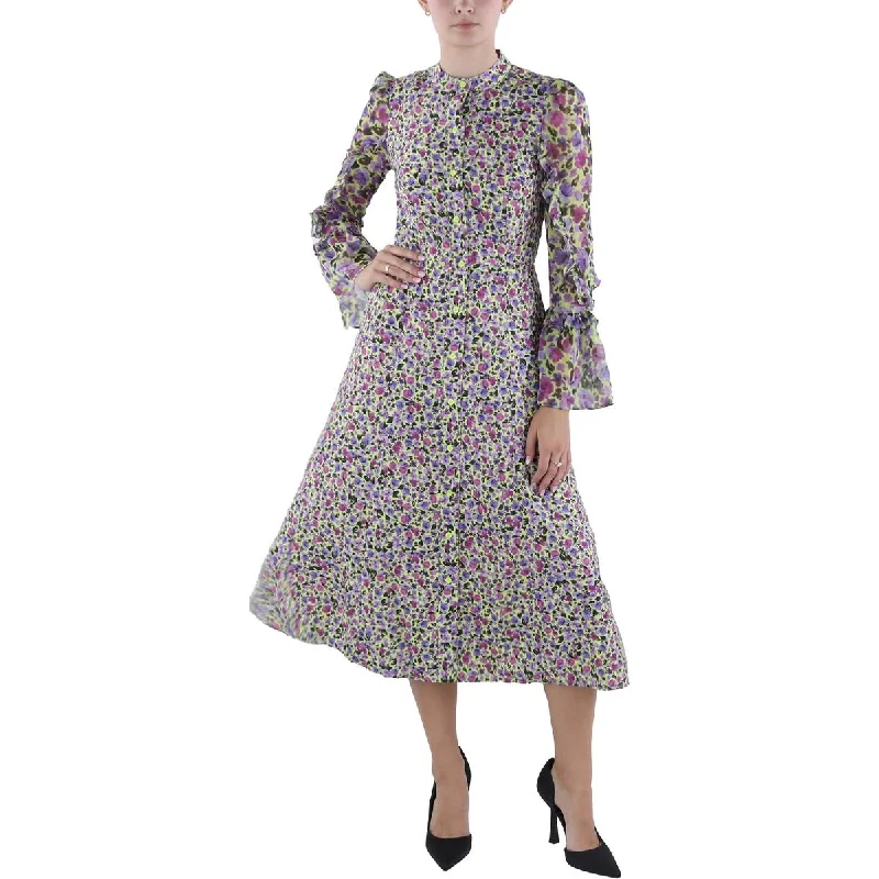 Weekend Low Prices French Connection Womens Floral Print Mid Calf Midi Dress