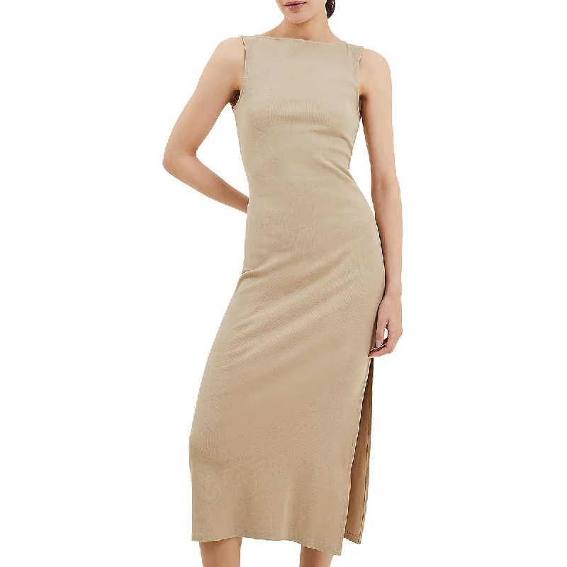 Weekend Hot Bargains French Connection Womens Ribbed Cotton Midi Dress