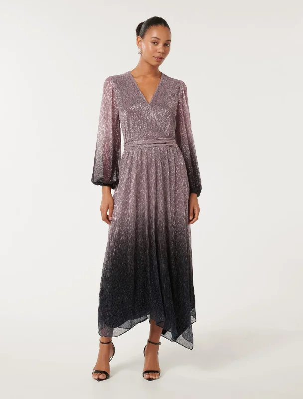 Weekend Shopping Extravaganza Gisele Ombre Plisse Maxi Dress