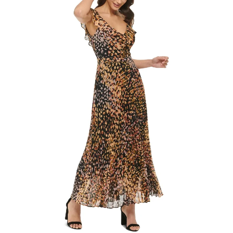 Guess Womens V-Neck Long Maxi Dress