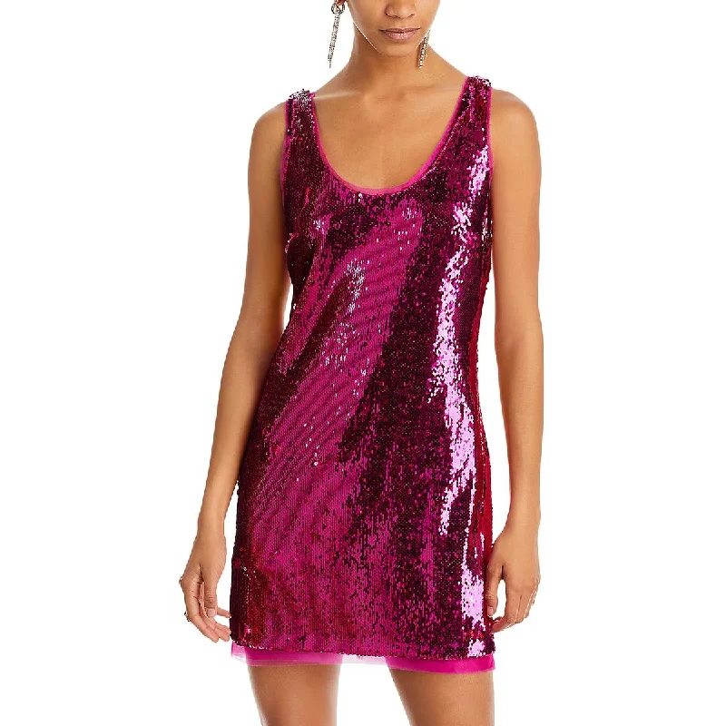 Instant Discount Halston Womens Aishia Sequined Mini Cocktail And Party Dress