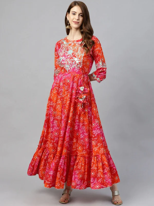 Weekend Markdown Madness Ishin Red Embellished Maxi Dress