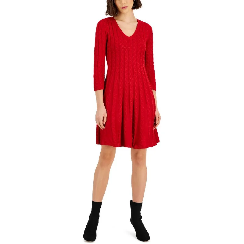 The Big Clearance Jessica Howard Womens Cable Knit Mini Sweaterdress