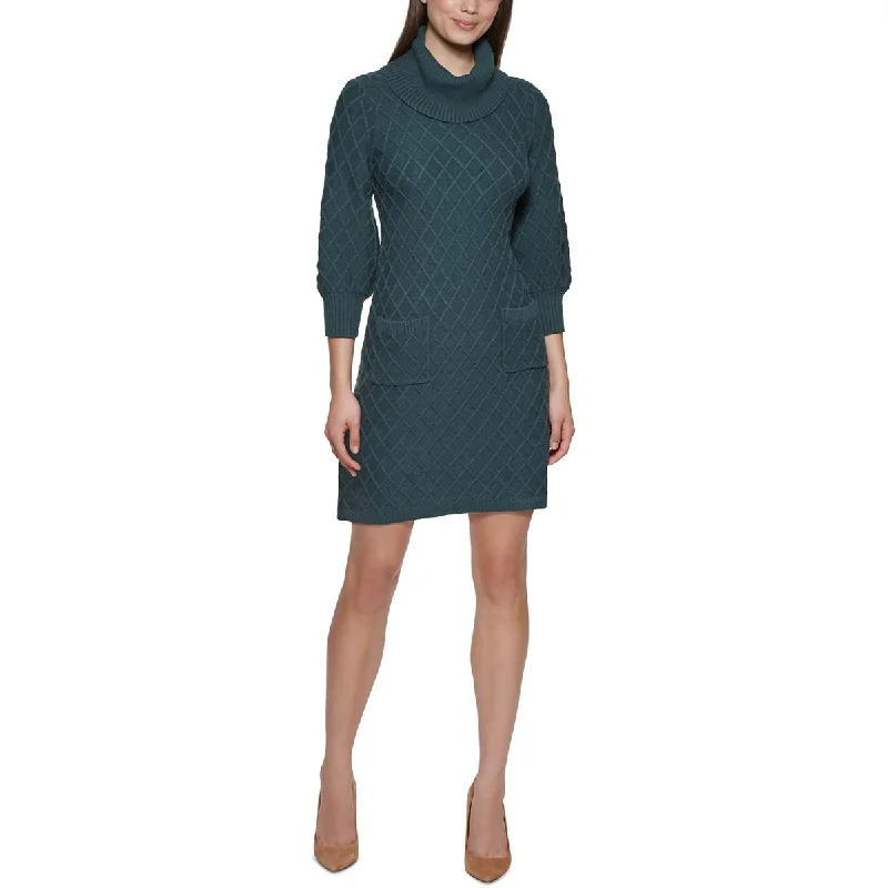Limited Quantity Jessica Howard Womens Mockneck Knee Length Sweaterdress