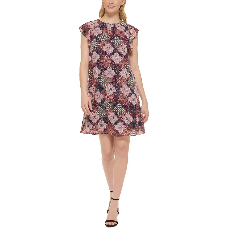 Exclusive Pricing Jessica Howard Womens Petites Floral Ruffle Sleeve Cocktail And Party Dress