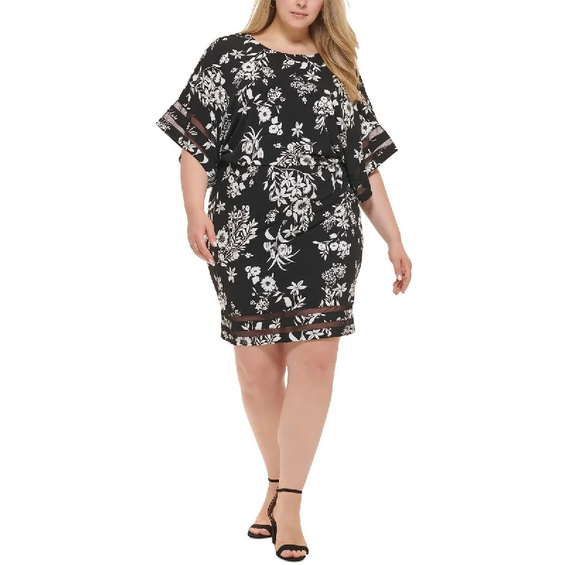 Shop & Save Today Jessica Howard Womens Plus Floral Blouson Cocktail And Party Dress