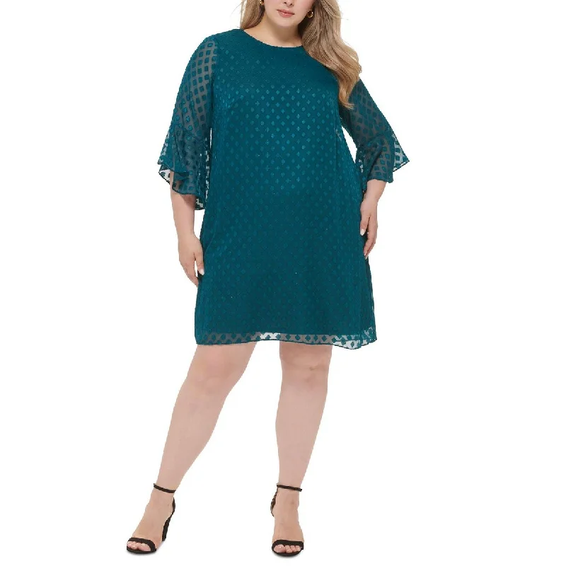 Weekend Only Savings Jessica Howard Womens Plus Textured Knee Shift Dress