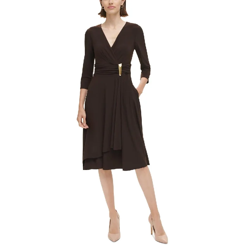 Limited Time Only Jessica Howard Womens Ruched Midi Midi Dress